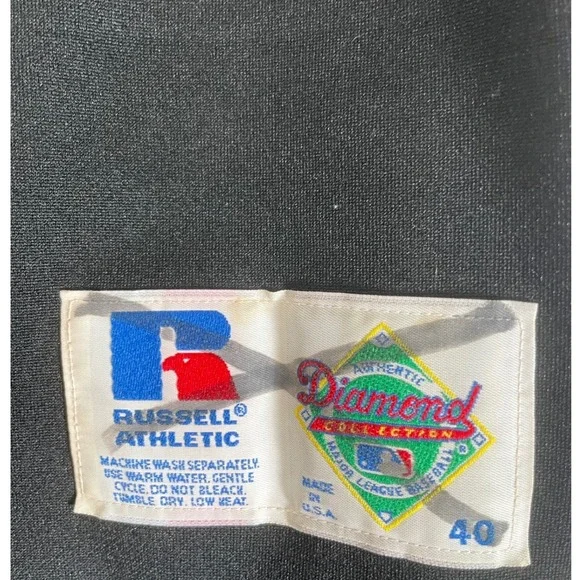 Vintage Russell Athletic Mens Tampa Bay Devil Rays‎ Baseball Jersey 40 Black USA